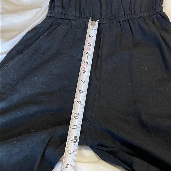 Old Navy | Black | Ruffle | Linen Blend |Sleeveless | Cropped | Romper  | Size S - Picture 12 of 16